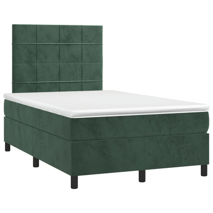 Giroletto a Molle con Materasso Verde Scuro 120x200 cm Velluto