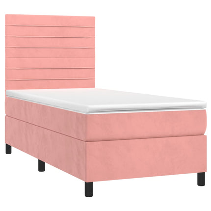 Giroletto a Molle con Materasso Rosa 80x200 cm in Velluto