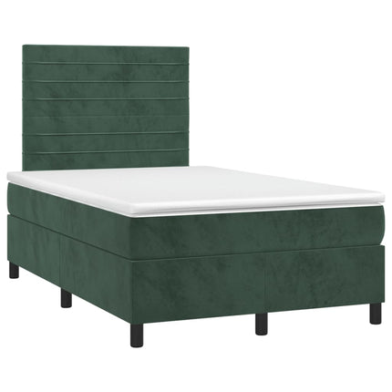Giroletto a Molle con Materasso Verde Scuro 120x200 cm Velluto