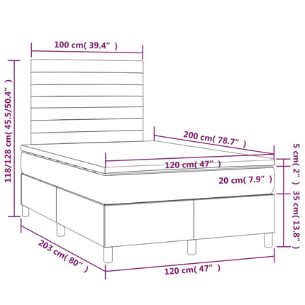 Giroletto a Molle con Materasso Rosa 120x200 cm in Velluto