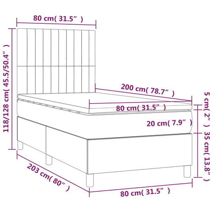 Giroletto a Molle con Materasso Rosa 80x200 cm in Velluto