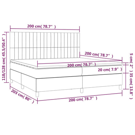 Giroletto a Molle con Materasso Rosa 200x200 cm in Velluto