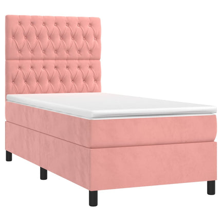 Giroletto a Molle con Materasso Rosa 80x200 cm in Velluto