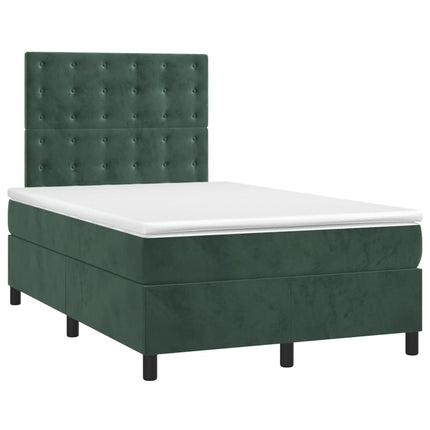 Giroletto a Molle con Materasso Verde Scuro 120x200 cm Velluto