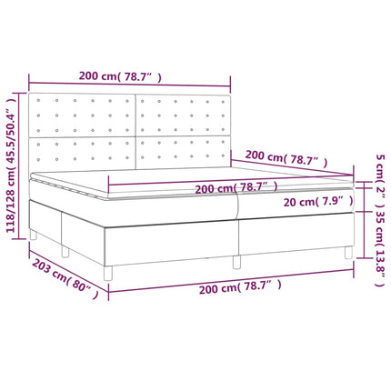 Giroletto a Molle con Materasso Rosa 200x200 cm in Velluto