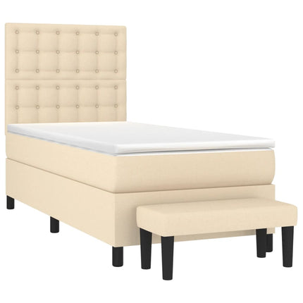 Giroletto a Molle con Materasso Crema 90x190 cm in Tessuto