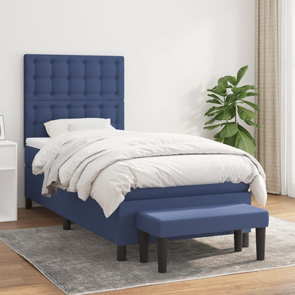 Giroletto a Molle con Materasso Blu 100x200 cm in Tessuto