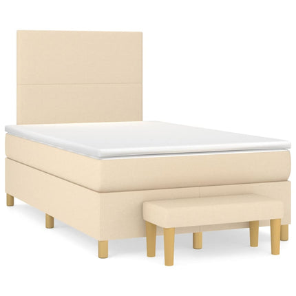 Giroletto a Molle con Materasso Crema 120x200 cm in Tessuto