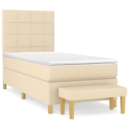 Giroletto a Molle con Materasso Crema 80x200 cm inTessuto