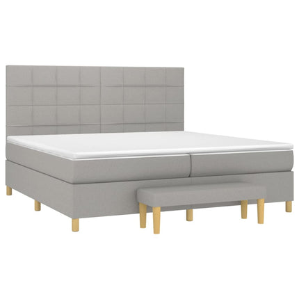 Giroletto a Molle con Materasso Grigio Chiaro 200x200cm Tessuto