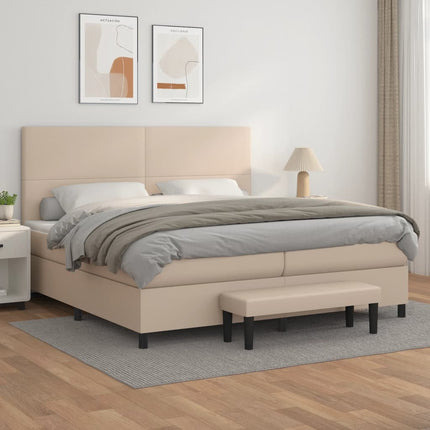 Giroletto a Molle con Materasso Cappuccino 200x200cm Similpelle
