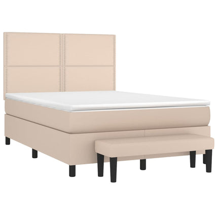 Giroletto a Molle con Materasso Cappuccino 140x200cm Similpelle