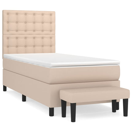 Giroletto a Molle con Materasso Cappuccino 90x200 cm Similpelle