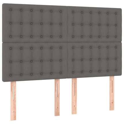 Giroletto a Molle con Materasso Grigio 140x200 cm in Similpelle