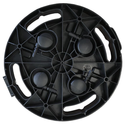 Carrelli per Piante con Ruote 3 pz Diametro 30 cm Neri 170 kg