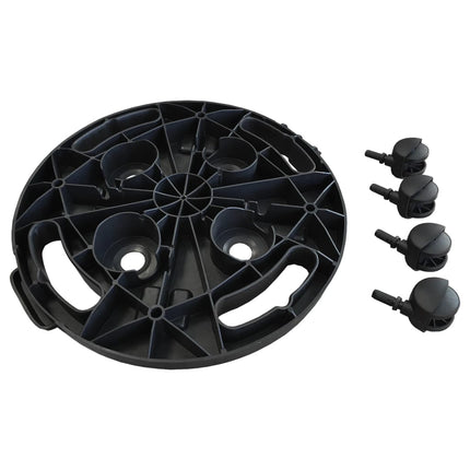 Carrelli per Piante con Ruote 3 pz Diametro 30 cm Neri 170 kg