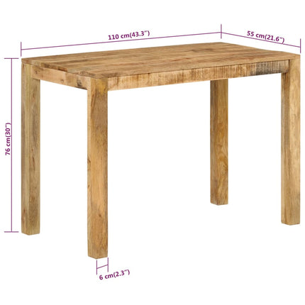Tavolo da Pranzo 110x55x76 cm in Legno Massello di Mango