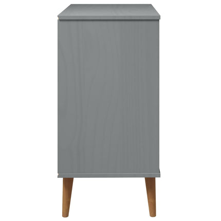 Cassettiera MOLDE Grigia 80x40x80 cm in Legno Massello di Pino