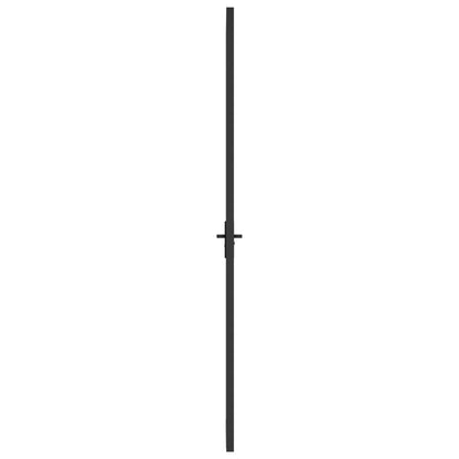 Porta Interna 83x201,5 cm Nero Opaco Vetro e Alluminio
