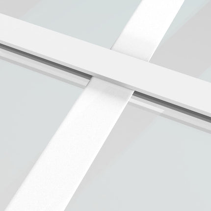 Porta Interna 83x201,5 cm Bianco Opaco Vetro e Alluminio