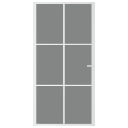 Porta Interna 102,5x201,5 cm Bianca in Vetro ESG e Alluminio