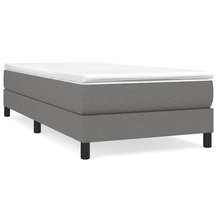 Giroletto a Molle con Materasso Grigio Scuro 90x190 cm Tessuto