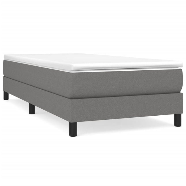 Giroletto a Molle con Materasso Grigio Scuro 90x190 cm Tessuto