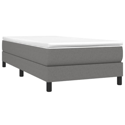 Giroletto a Molle con Materasso Grigio Scuro 90x190 cm Tessuto
