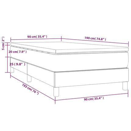 Giroletto a Molle con Materasso Tortora 90x190 cm in Tessuto