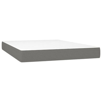 Giroletto a Molle con Materasso Grigio Scuro 160x200 cm Tessuto