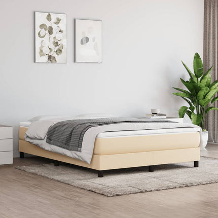 Giroletto a Molle con Materasso Crema 160x200 cm in Tessuto