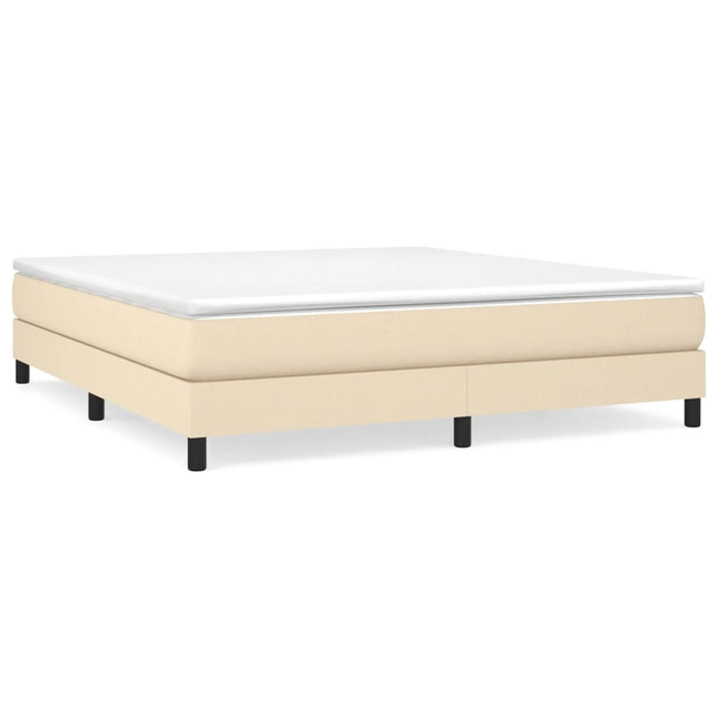 Giroletto a Molle con Materasso Crema 180x200 cm in Tessuto