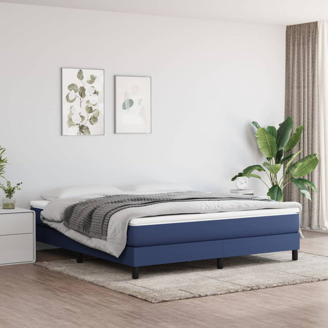 Giroletto a Molle con Materasso Blu 180x200 cm in Tessuto