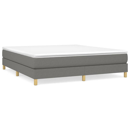 Giroletto a Molle con Materasso Grigio Scuro 160x200 cm Tessuto