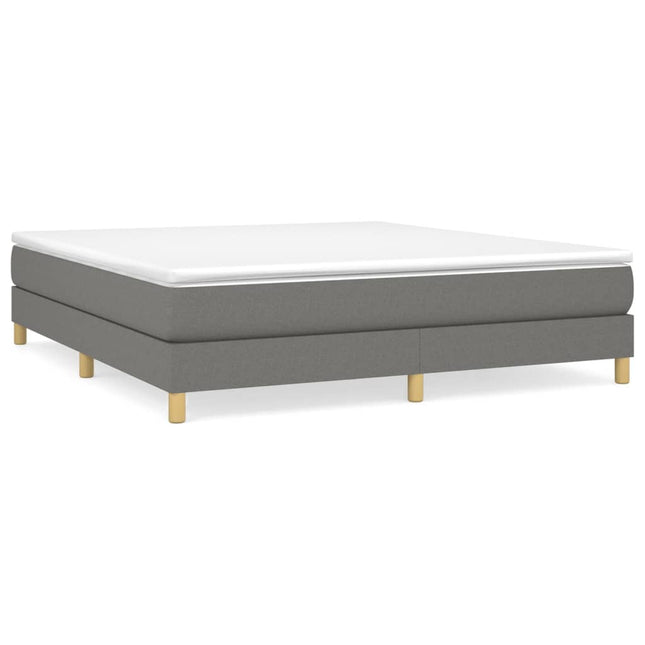 Giroletto a Molle con Materasso Grigio Scuro 160x200 cm Tessuto