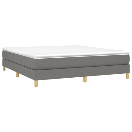 Giroletto a Molle con Materasso Grigio Scuro 160x200 cm Tessuto