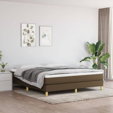 Giroletto a Molle con Materasso Marrone Scuro 160x200cm Tessuto