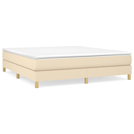 Giroletto a Molle con Materasso Crema 180x200 cm in Tessuto