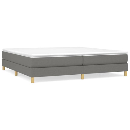 Giroletto a Molle con Materasso Grigio Scuro 200x200 cm Tessuto