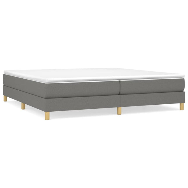 Giroletto a Molle con Materasso Grigio Scuro 200x200 cm Tessuto