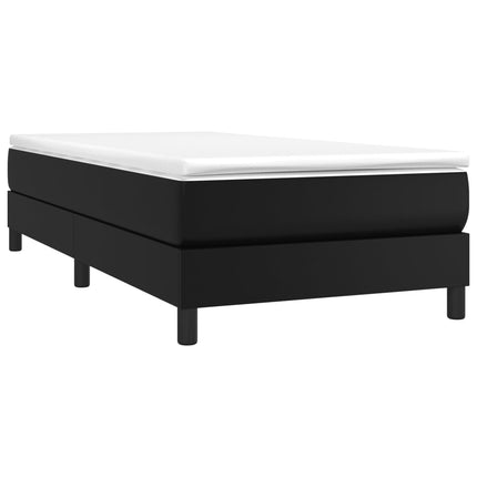 Giroletto a Molle con Materasso Nero 90x190 cm in Similpelle