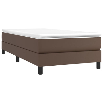 Giroletto a Molle con Materasso Marrone 90x200 cm in Similpelle