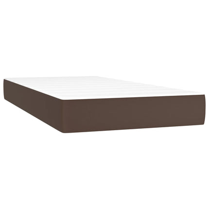 Giroletto a Molle con Materasso Marrone 90x200 cm in Similpelle
