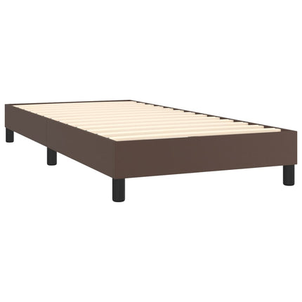 Giroletto a Molle con Materasso Marrone 90x200 cm in Similpelle