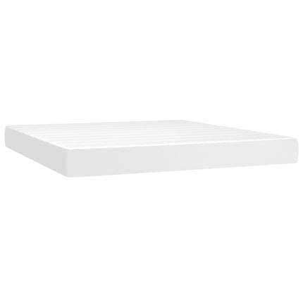 Giroletto a Molle con Materasso Bianco 160x200 cm in Similpelle