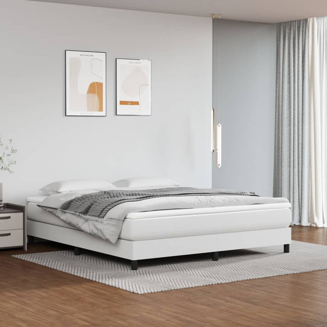 Giroletto a Molle con Materasso Bianco 180x200 cm in Similpelle