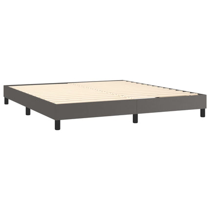 Giroletto a Molle con Materasso Grgio 180x200 cm in Similpelle