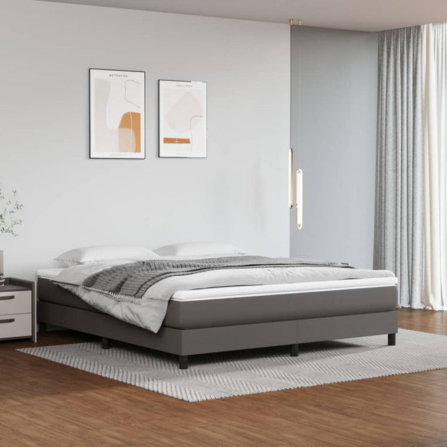 Giroletto a Molle con Materasso Grgio 180x200 cm in Similpelle
