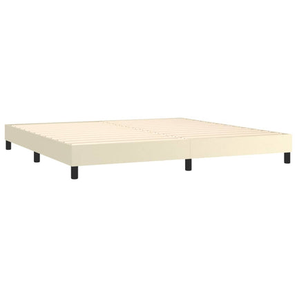 Giroletto a Molle con Materasso Crema 200x200 cm in Similpelle