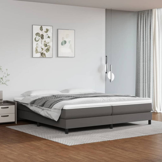 Giroletto a Molle con Materasso Grgio 200x200 cm in Similpelle
